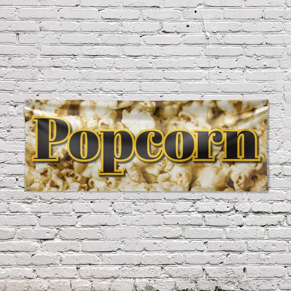 Signmission Popcorn, 24 Inch x 72 Inch, Vinyl Banner - B-72-30814