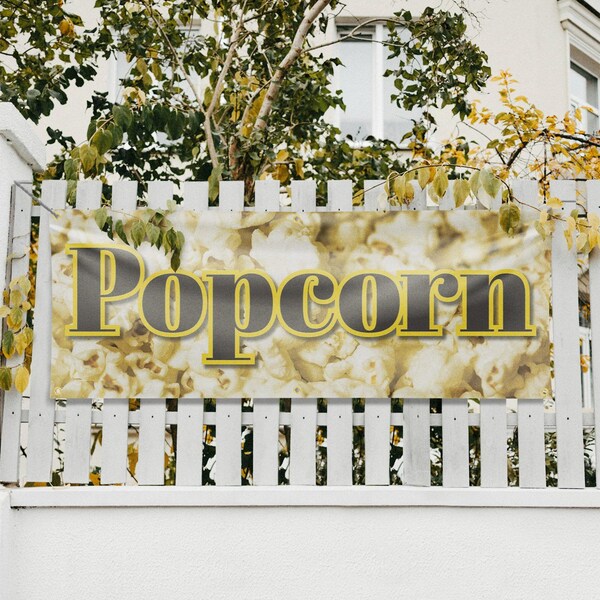 Signmission Popcorn, 24 Inch x 72 Inch, Vinyl Banner - B-72-30814