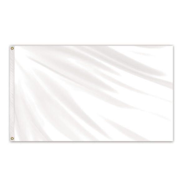 Global Flags Unlimited Solid Color Outdoor Nylon Flag 3' x 5' - White - 204668