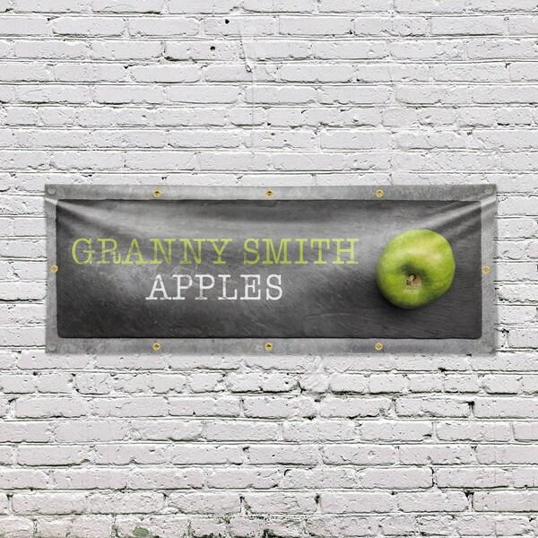 Signmission Granny Smith Apples, 48 Inch x 120 Inch, Vinyl Banner - B-120-30679