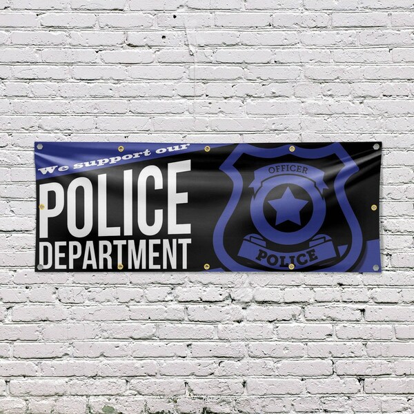 Signmission We Support our Police Department, 48 Inch x 120 Inch, Vinyl Banner - B-120-30935