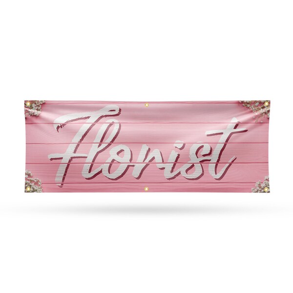 Signmission Florist, 24 Inch x 72 Inch, Vinyl Banner - B-72-30637
