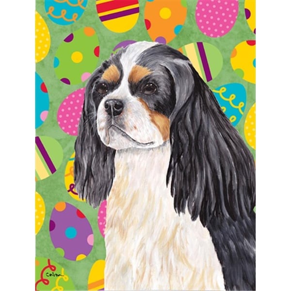 Patioplus 11 x 15 in. Cavalier Spaniel Easter Eggtravaganza Garden Size Flag - PA246163