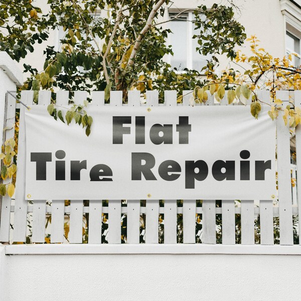 Signmission Flat Tire Repair, 24 Inch x 72 Inch, Vinyl Banner - B-72-30633