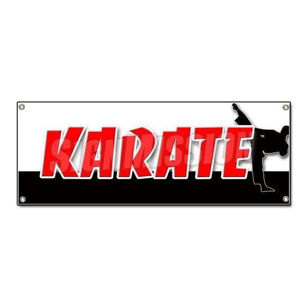 Signmission KARATE BANNER SIGN martial art self defense school lessons JIU-JITSU - B-KARATE