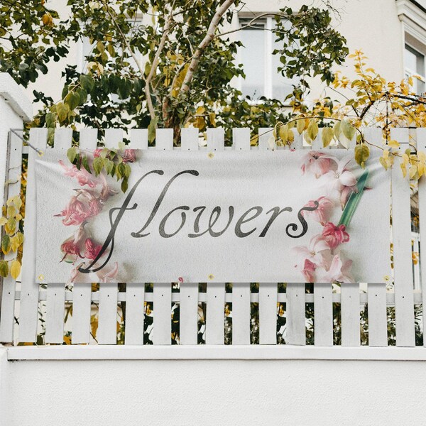 Signmission Flowers, 24 Inch x 72 Inch, Vinyl Banner - B-72-30640