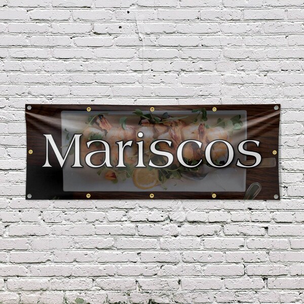 Signmission Mariscos, 48 Inch x 120 Inch, Vinyl Banner - B-120-30731