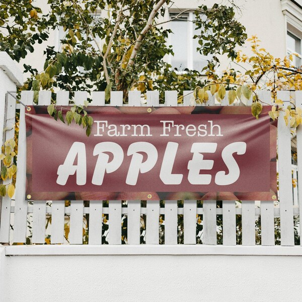 Signmission Farm Fresh Apples, 24 Inch x 72 Inch, Vinyl Banner - B-72-30572