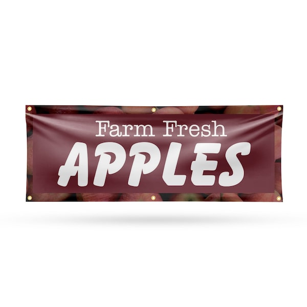 Signmission Farm Fresh Apples, 24 Inch x 72 Inch, Vinyl Banner - B-72-30572