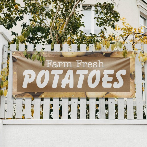 Signmission Farm Fresh Potatoes, 48 Inch x 120 Inch, Vinyl Banner - B-120-30610