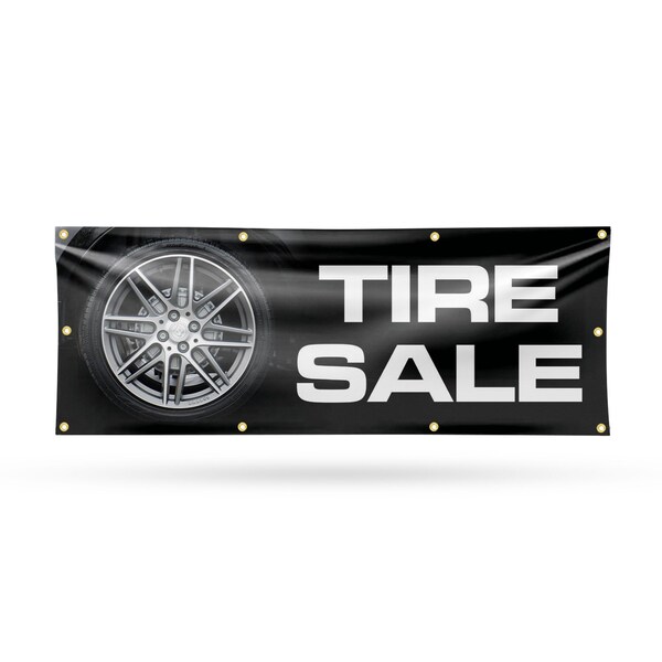 Signmission Tire Sale, 36 Inch x 96 Inch, Vinyl Banner - B-96-30891