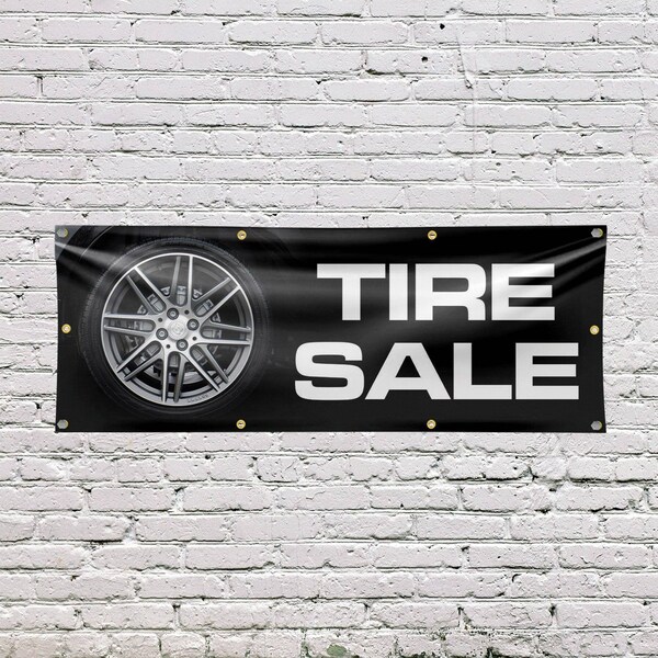 Signmission Tire Sale, 36 Inch x 96 Inch, Vinyl Banner - B-96-30891