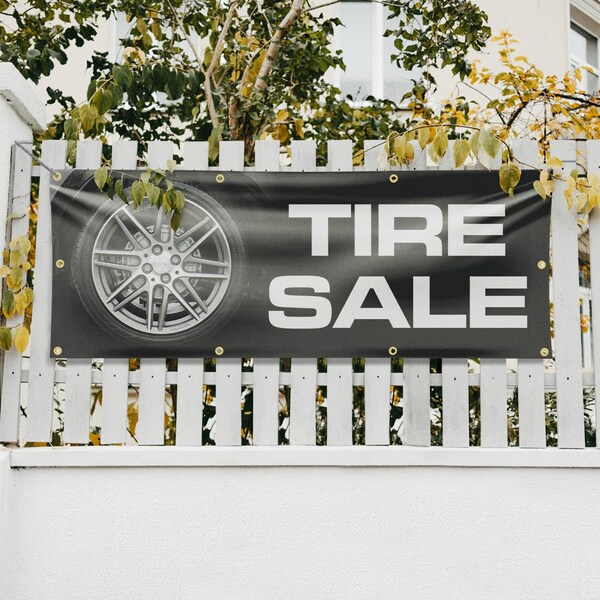 Signmission Tire Sale, 36 Inch x 96 Inch, Vinyl Banner - B-96-30891