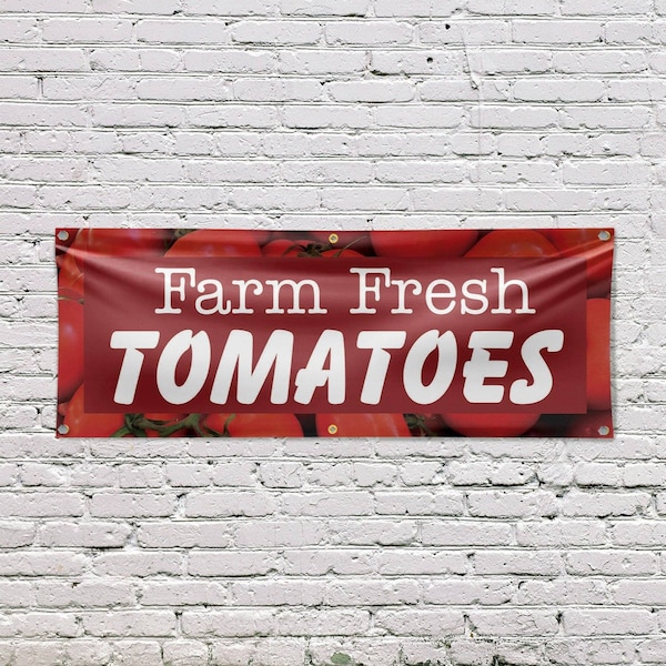 Signmission Farm Fresh Tomatoes, 24 Inch x 72 Inch, Vinyl Banner - B-72-30618