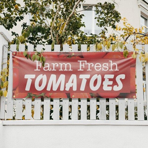 Signmission Farm Fresh Tomatoes, 24 Inch x 72 Inch, Vinyl Banner - B-72-30618