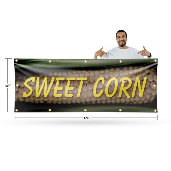 Signmission Sweet Corn, 48 Inch x 120 Inch, Vinyl Banner - B-120-30876