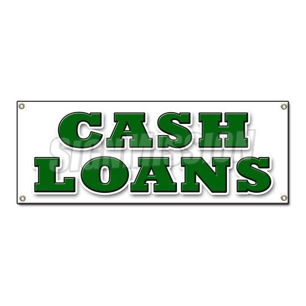 Signmission CASH LOANS BANNER SIGN payday advance quick title pawn shop for gold today - B-CASH LOANS