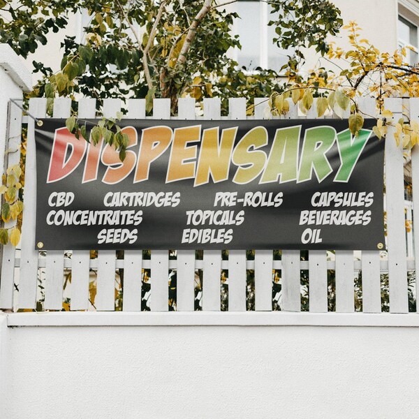 Signmission Dispensary CBD Pre Rolls Edibles, 18 Inch x 48 Inch, Vinyl Banner - B-30547