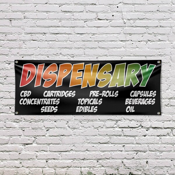 Signmission Dispensary CBD Pre Rolls Edibles, 18 Inch x 48 Inch, Vinyl Banner - B-30547