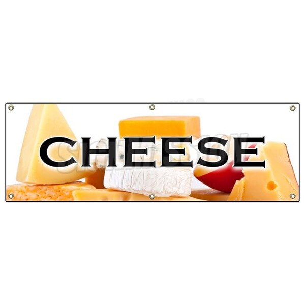 Signmission CHEESE BANNER SIGN dairy milk american swiss grilled calcium provolone - B-72 CHEESE