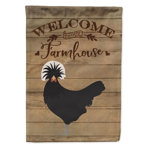 Carolines Treasures Polish Poland Chicken Welcome Canvas House Flag - 28 x 0.01 x 40 in. - CK6778CHF
