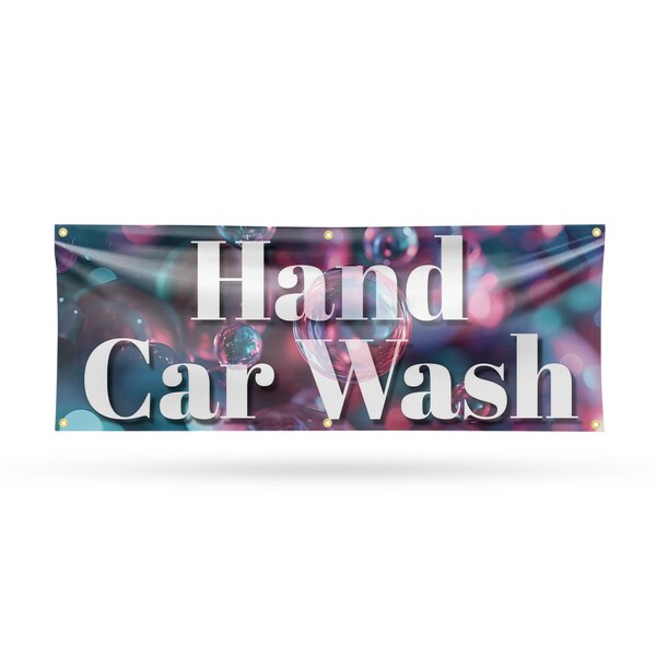 Signmission Hand Car Wash, 24 Inch x 72 Inch, Vinyl Banner - B-72-30690