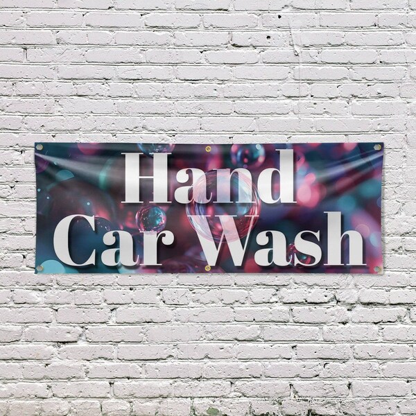 Signmission Hand Car Wash, 24 Inch x 72 Inch, Vinyl Banner - B-72-30690