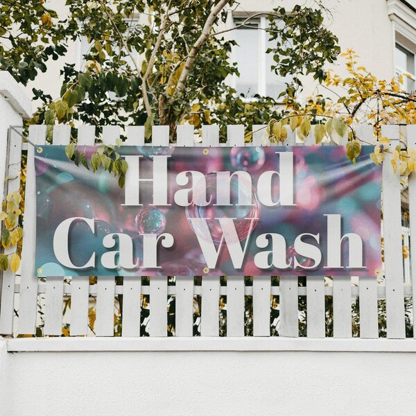 Signmission Hand Car Wash, 24 Inch x 72 Inch, Vinyl Banner - B-72-30690