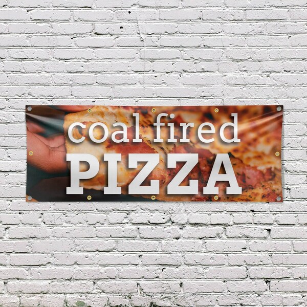 Signmission Coal Fired Pizza, 48 Inch x 120 Inch, Vinyl Banner - B-120-30517