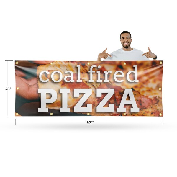 Signmission Coal Fired Pizza, 48 Inch x 120 Inch, Vinyl Banner - B-120-30517