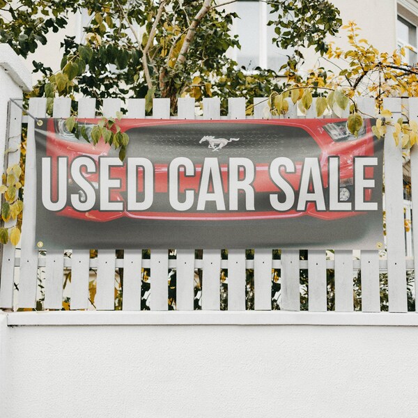 Signmission Used Car Sale, 18 Inch x 48 Inch, Vinyl Banner - B-30901