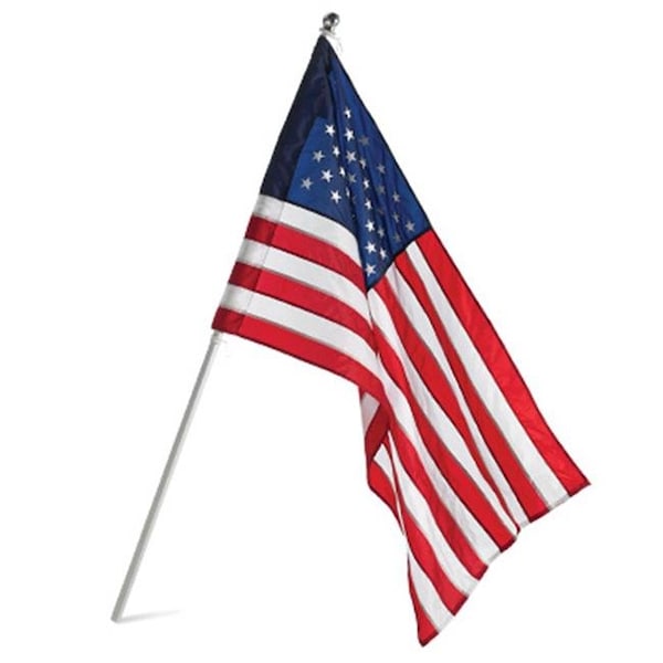 Perfectpatio 31813 2.5 x 4 ft. Nylon U S Flag & Pole Set Decorative Banners & Windsocks - PE135974