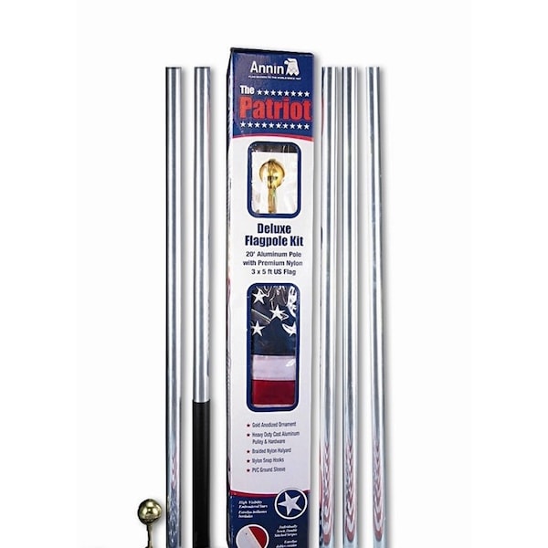 Annin Flagmakers The Patriot Set, 20ft. Pole w/U.S. Flag - 742360