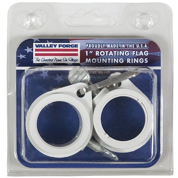 Valley Forge Flag Mounting Ring, Rotating, PVC, For 1 in Dia Flag Poles - 28219
