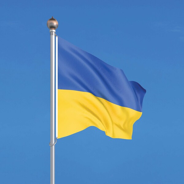 Sun Joe 3 x 5-Ft Ukrainian National Flag Polyester, Brass Grommets - F3X5-UKR