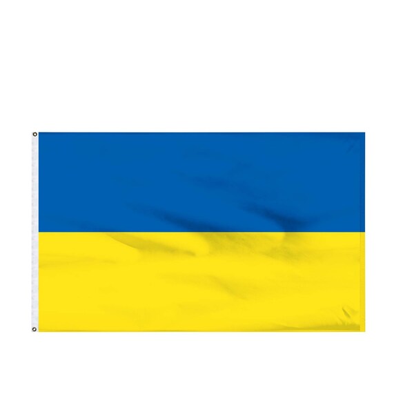 Sun Joe 3 x 5-Ft Ukrainian National Flag Polyester, Brass Grommets - F3X5-UKR