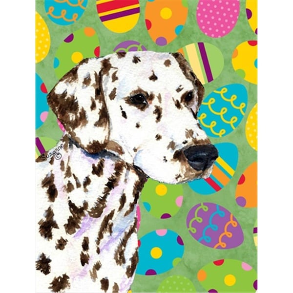 Patioplus 11 x 15 in. Dalmatian Easter Eggtravaganza Garden Size Flag - PA246604