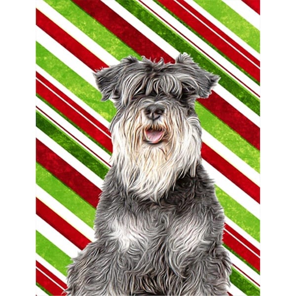 Patioplus Candy Cane Holiday Christmas Schnauzer Flag Garden Size - PA250046