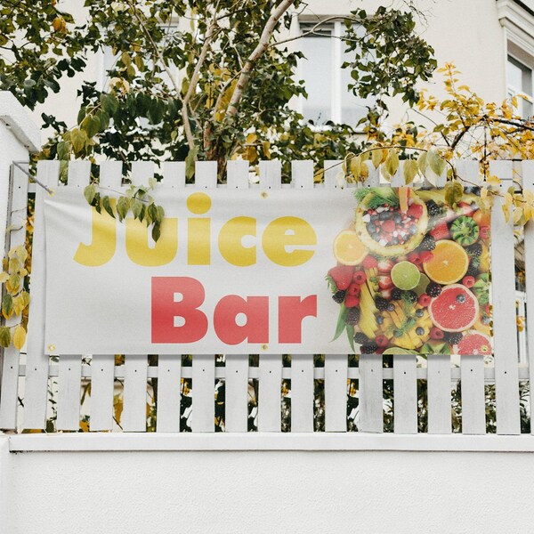 Signmission Juice Bar, 24 Inch x 72 Inch, Vinyl Banner - B-72-30715