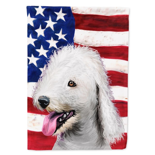 Carolines Treasures Bedlington Terrier American Canvas House Flag - 28 x 0.01 x 40 in. - CK6425CHF