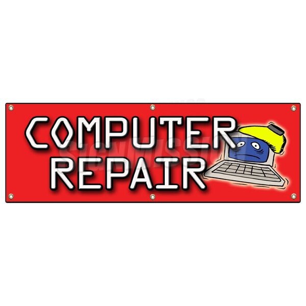 Signmission COMPUTER REPAIR BANNER SIGN monitor screem mouse keyboard network fix - B-72 COMPUTER REPAIR