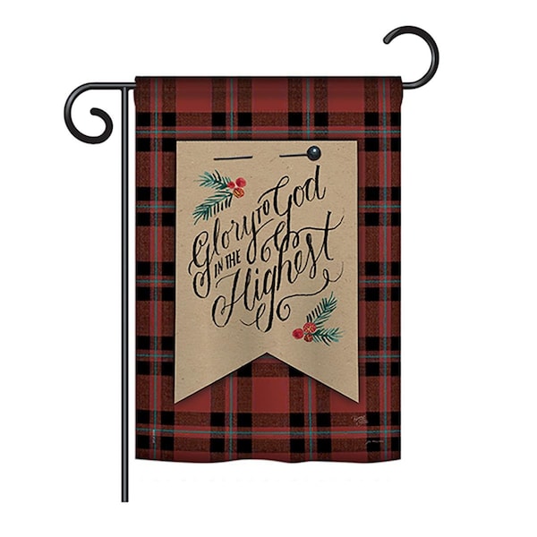 Gardencontrol Glory to God Winter - Seasonal Christmas Impressions Decorative Vertical Garden Flag - 13 x 18.5 in. - GA866211
