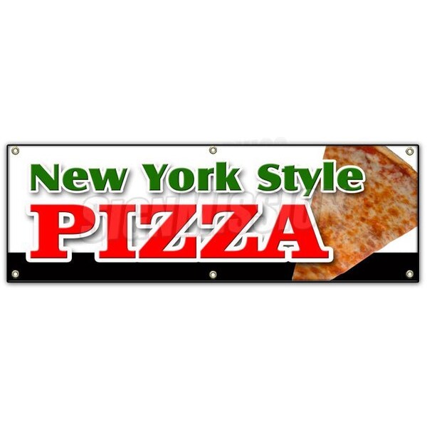 Signmission NEW YORK STYLE PIZZA BANNER SIGN by the slice take out carry pizzeria - B-72 NEW YORK STYLE PIZZA