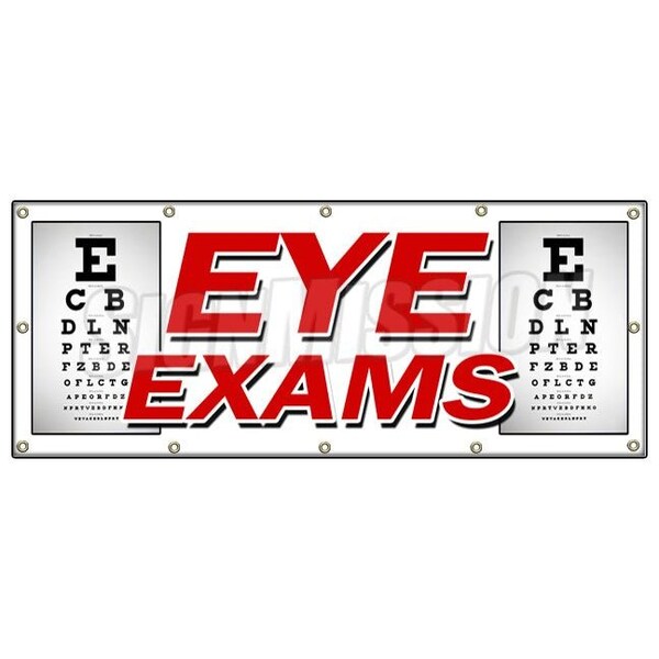 Signmission EYE EXAMS BANNER SIGN optometrist optician glasses prescription lens - B-120 EYE EXAMS