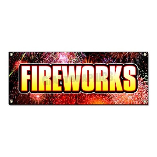 Signmission FIREWORKS I BANNER SIGN stand firework store signs - B-96 FIREWORKS1