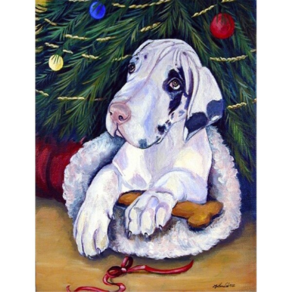 Patioplus 11 x 15 in. Christmas Tree with Great Dane Garden Size Flag - PA631255
