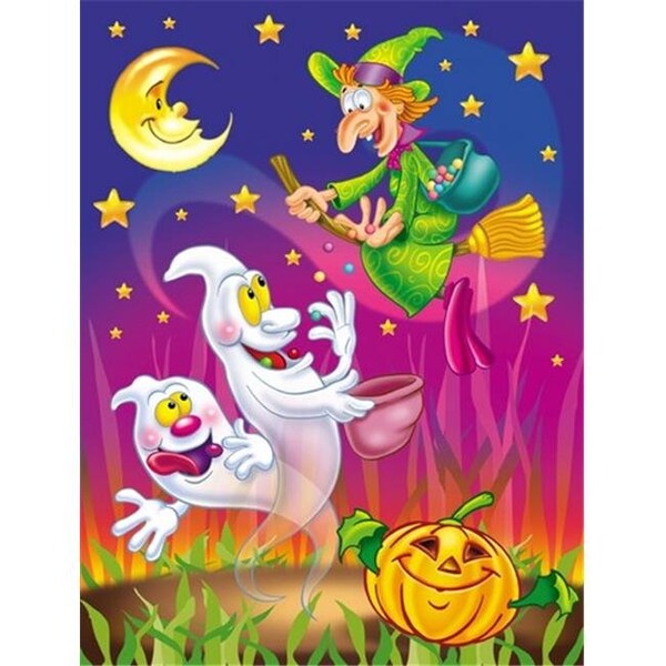 Carolines Treasures Carolines Treasures APH3799CHF Witch & Ghosts Halloween Flag Canvas House Size - APH3799CHF