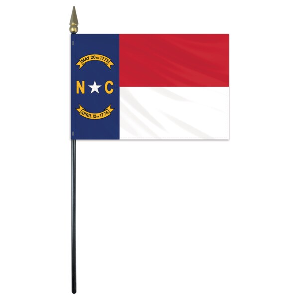 Global Flags Unlimited North Carolina Stick Flag 4"x6" E Gloss - 200504