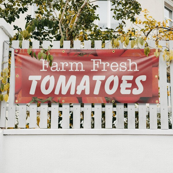 Signmission Farm Fresh Tomatoes, 36 Inch x 96 Inch, Vinyl Banner - B-96-30618