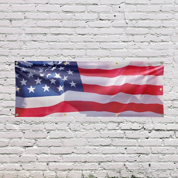 Signmission American Flag, 36 Inch x 96 Inch, Vinyl Banner - B-96-30461
